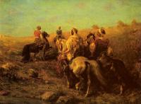 Adolf Schreyer - Arabian Horsemen Near A Watering Place